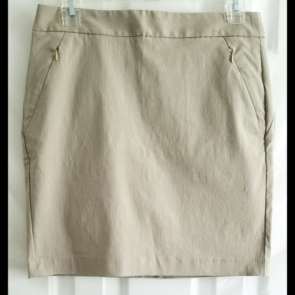 Beige pencil fitted skirt-The Limited